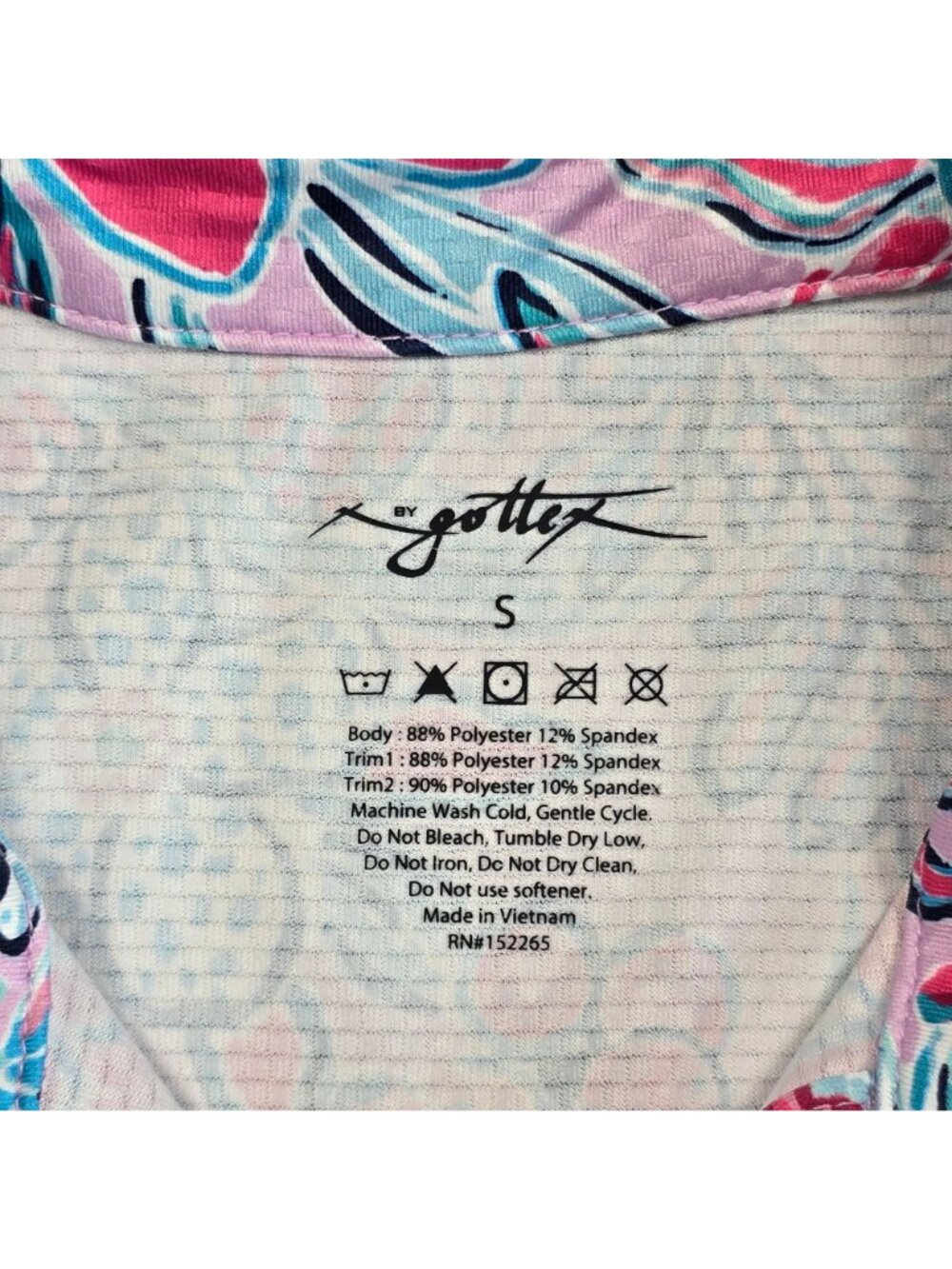 Gottex Small Sleeveless Floral Collared Dress Pink & Blue Pattern Pickleball - Picture 2 of 4